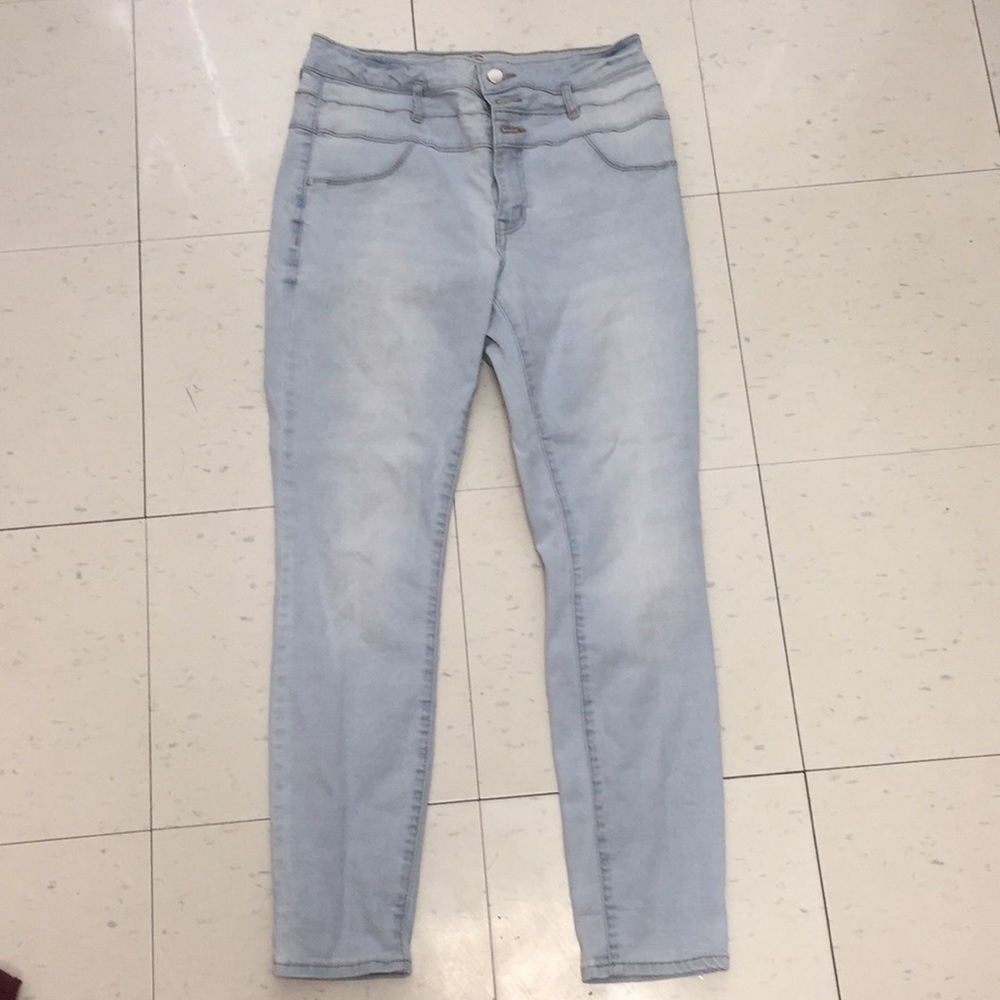 Light Wash Denim High Waisted Skinny Jeans